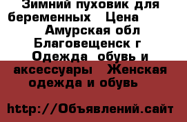 Зимний пуховик для беременных › Цена ­ 5 000 - Амурская обл., Благовещенск г. Одежда, обувь и аксессуары » Женская одежда и обувь   